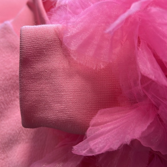 Akira NWT Size S Ultra Obsession Pink Barbie Ruffle Puff Sleeve Fleece Top (485) - Picture 9 of 11